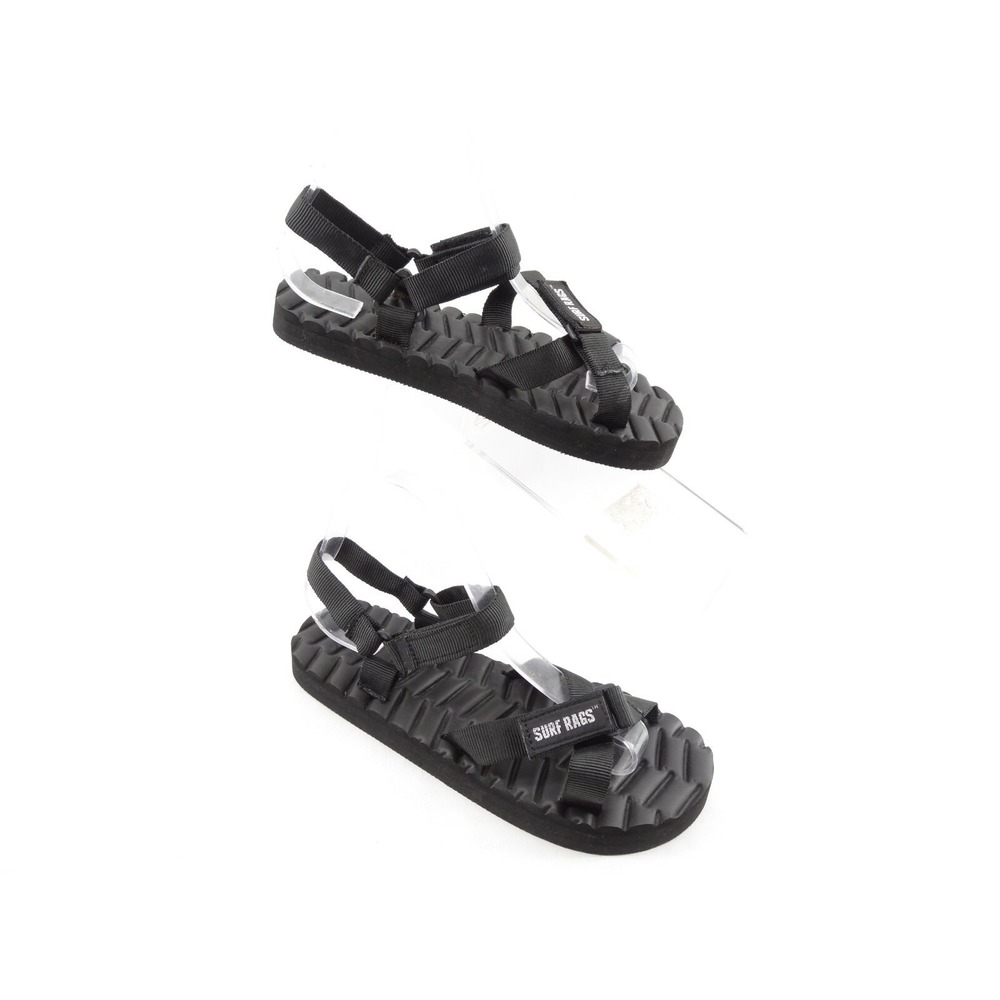 Vintage Surf Rags Black Nylon Strap Lightweight Sport Sandals‎ Womens 7 M